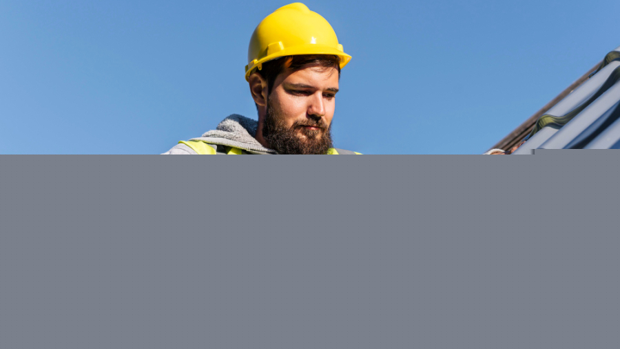 man-working-roof-front-view